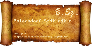 Baiersdorf Szörény névjegykártya